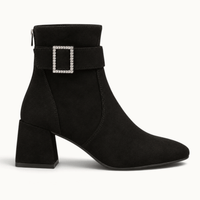 montelore-souliers Bottines Petit Talon En Suédine Bloc