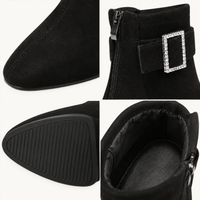 montelore-souliers Bottines Petit Talon En Suédine Bloc