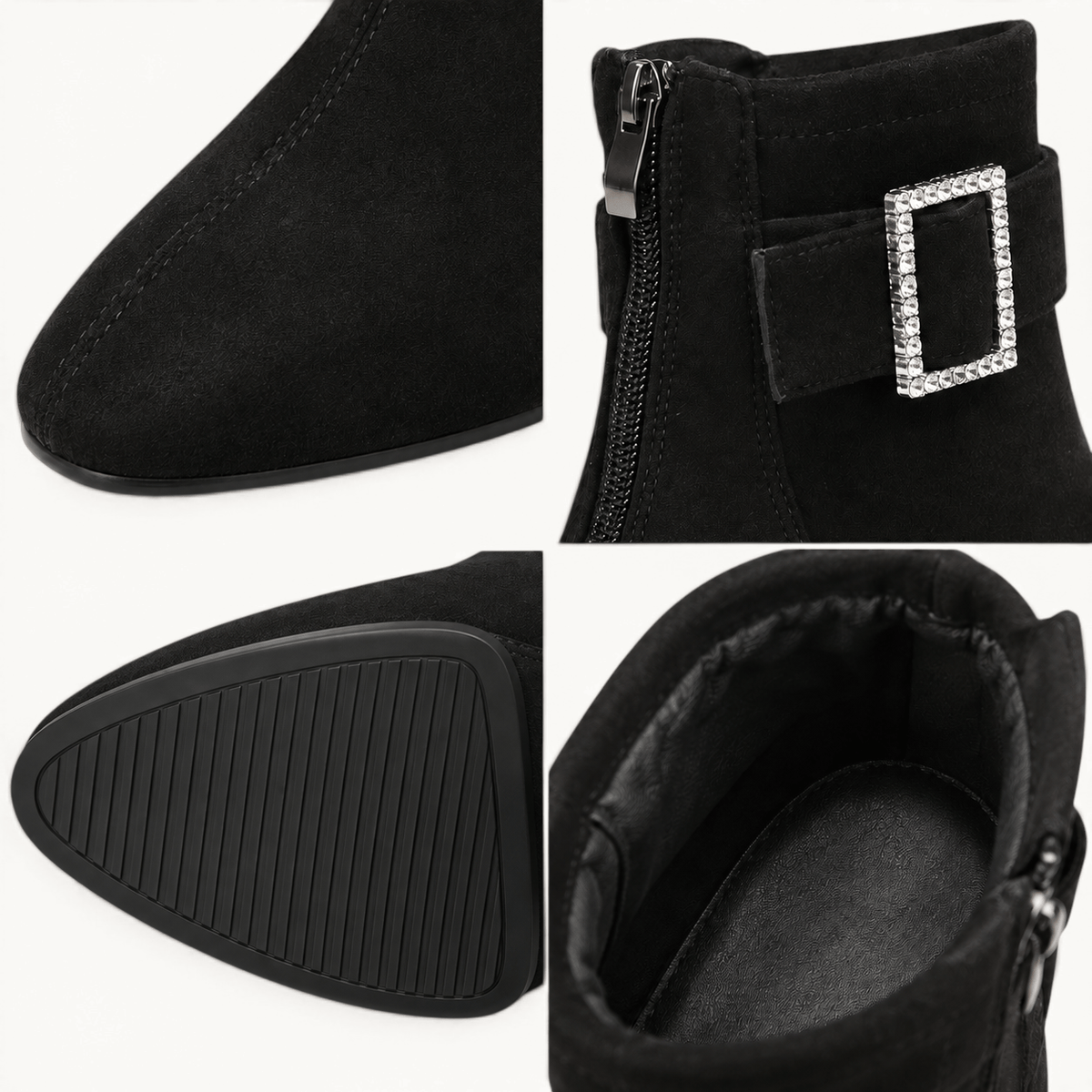 montelore-souliers Bottines Petit Talon En Suédine Bloc