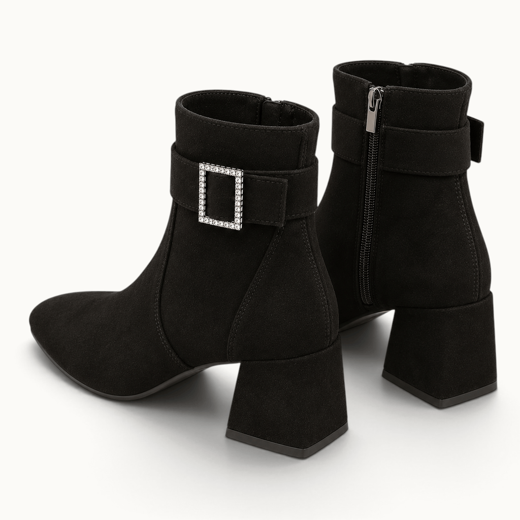 montelore-souliers Bottines Petit Talon En Suédine Bloc