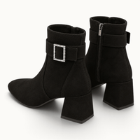 montelore-souliers Bottines Petit Talon En Suédine Bloc