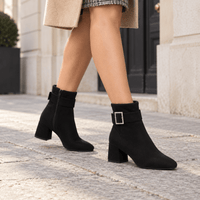 montelore-souliers Bottines Petit Talon En Suédine Bloc