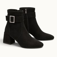 montelore-souliers Bottines Petit Talon En Suédine Bloc