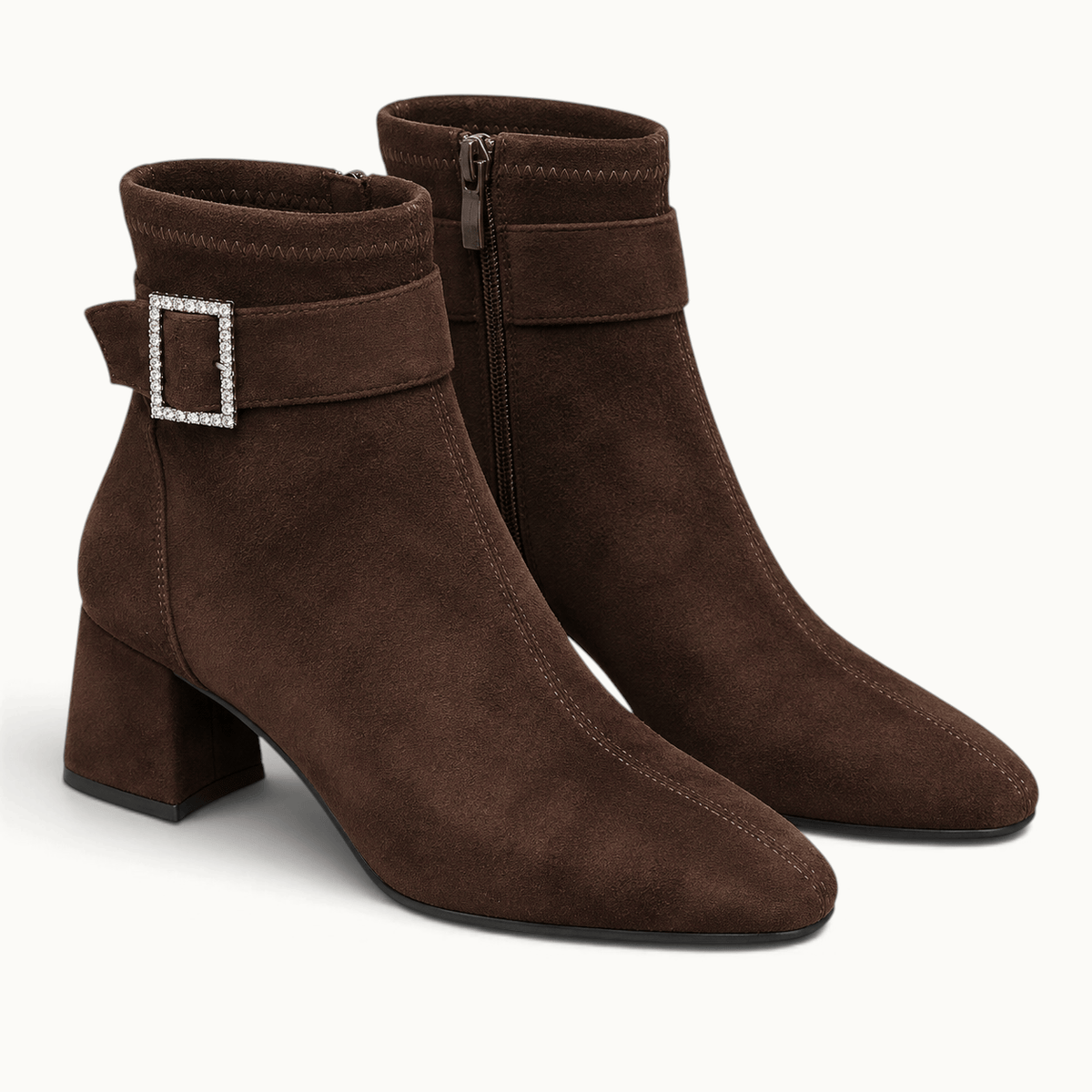 montelore-souliers Bottines Petit Talon En Suédine Bloc