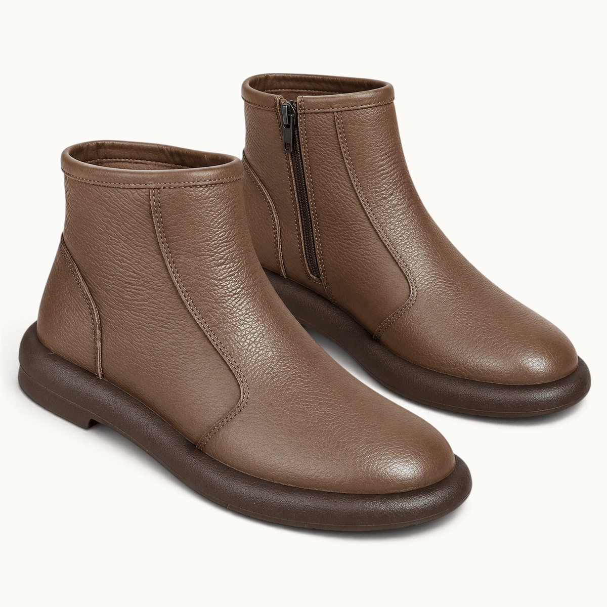 montelore-souliers Bottines Plates Cuir Femme Véritable