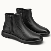 montelore-souliers Bottines Plates Cuir Femme Véritable