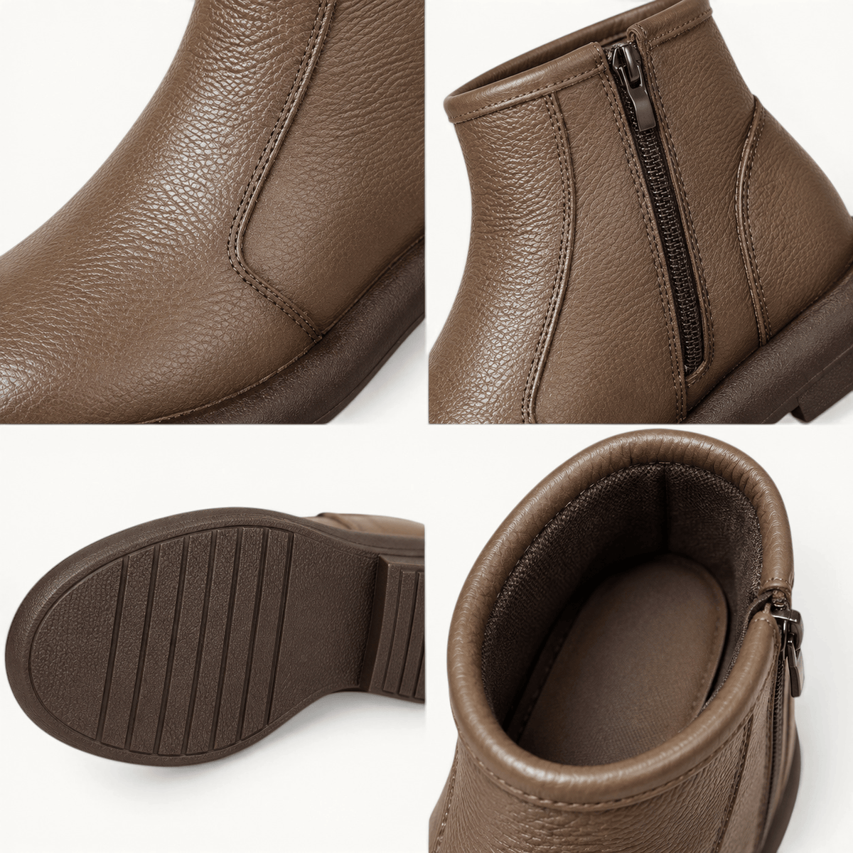 montelore-souliers Bottines Plates Cuir Femme Véritable