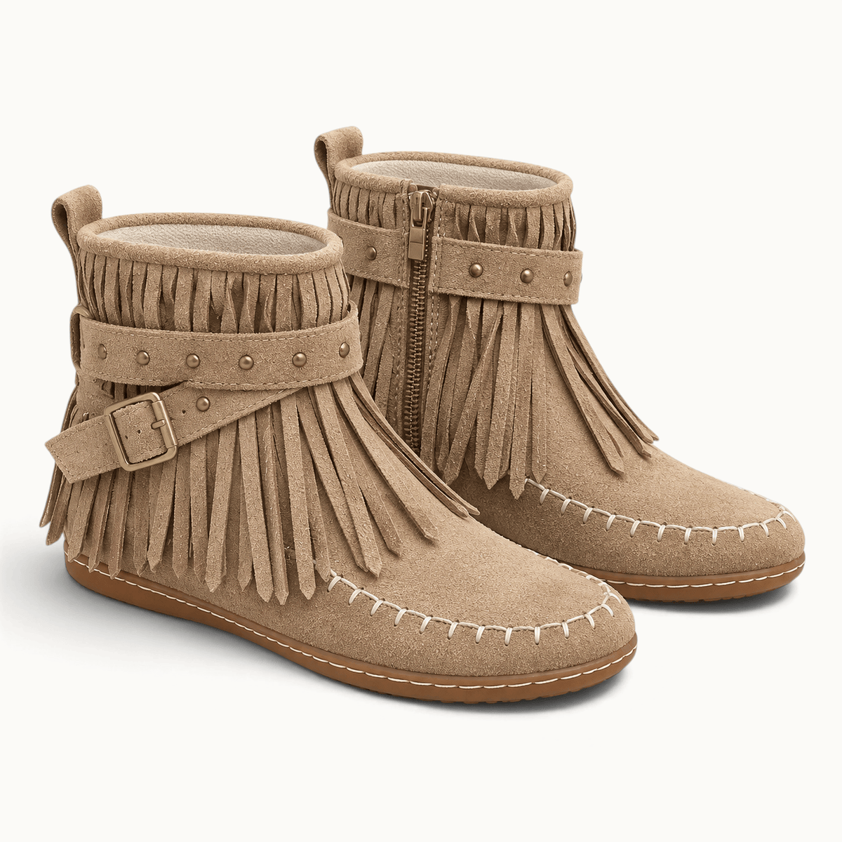 montelore-souliers Bottines Plates En Coton À Franges