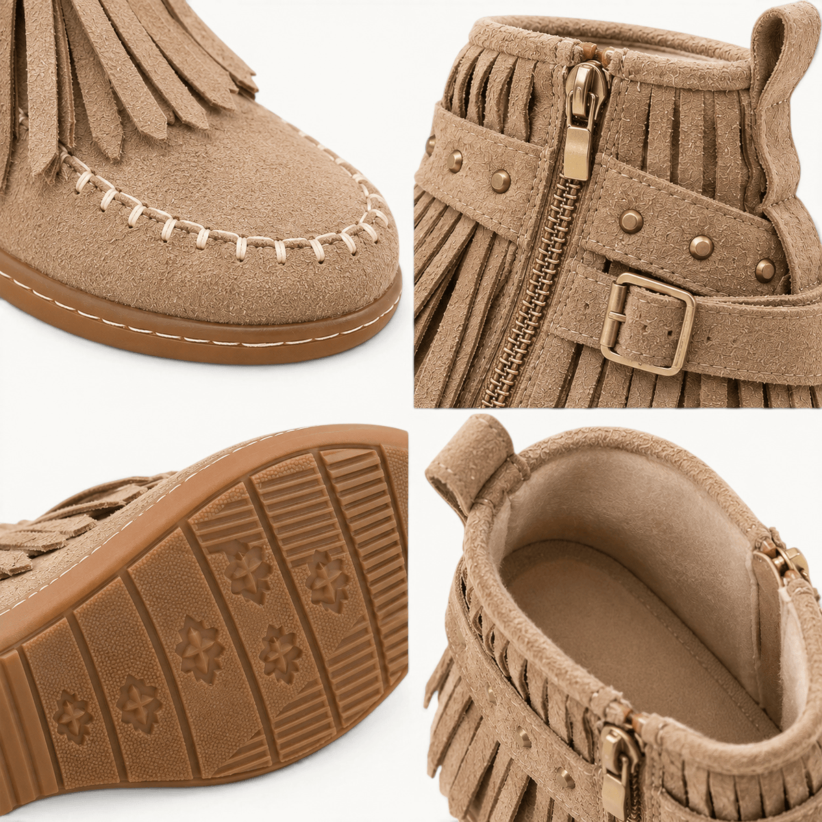 montelore-souliers Bottines Plates En Coton À Franges