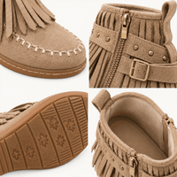 montelore-souliers Bottines Plates En Coton À Franges