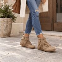 montelore-souliers Bottines Plates En Coton À Franges