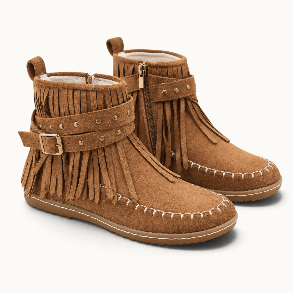 montelore-souliers Bottines Plates En Coton À Franges
