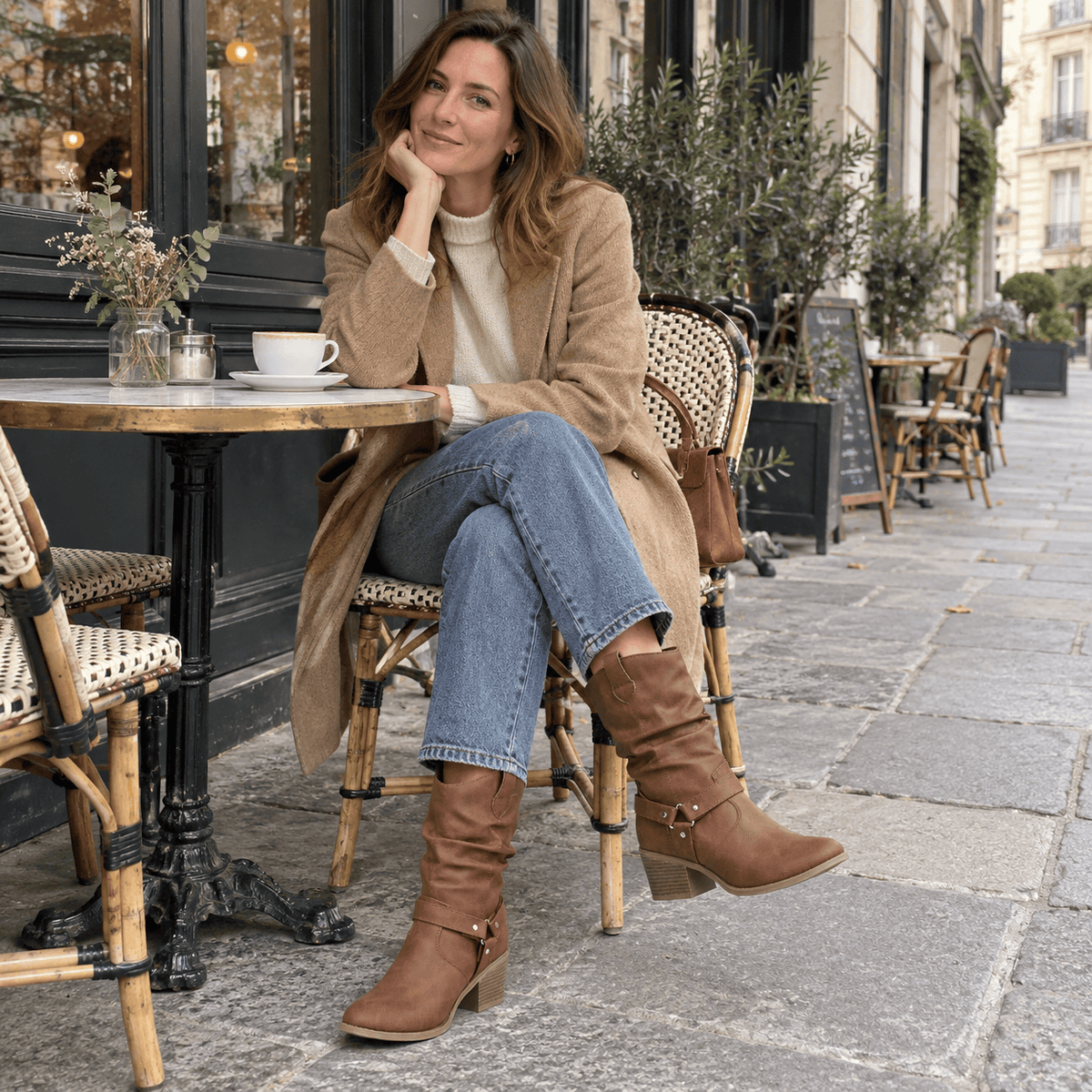 montelore-souliers Bottines Polyuréthane Western Marron