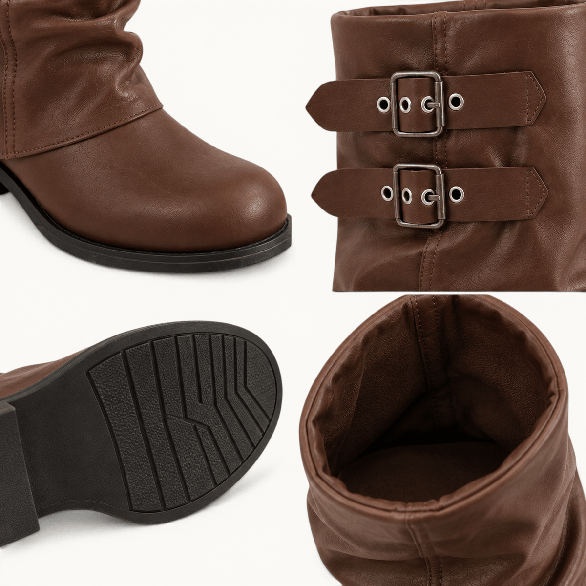 montelore-souliers Bottines Printemps Mi-Mollet À Talon Carré
