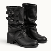 montelore-souliers Bottines Printemps Mi-Mollet À Talon Carré