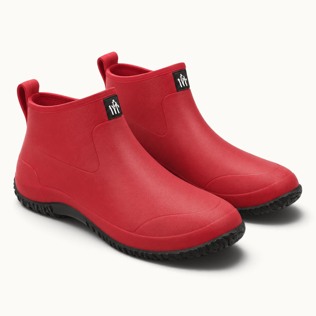 montelore-souliers Bottines PVC Rouges Imperméables