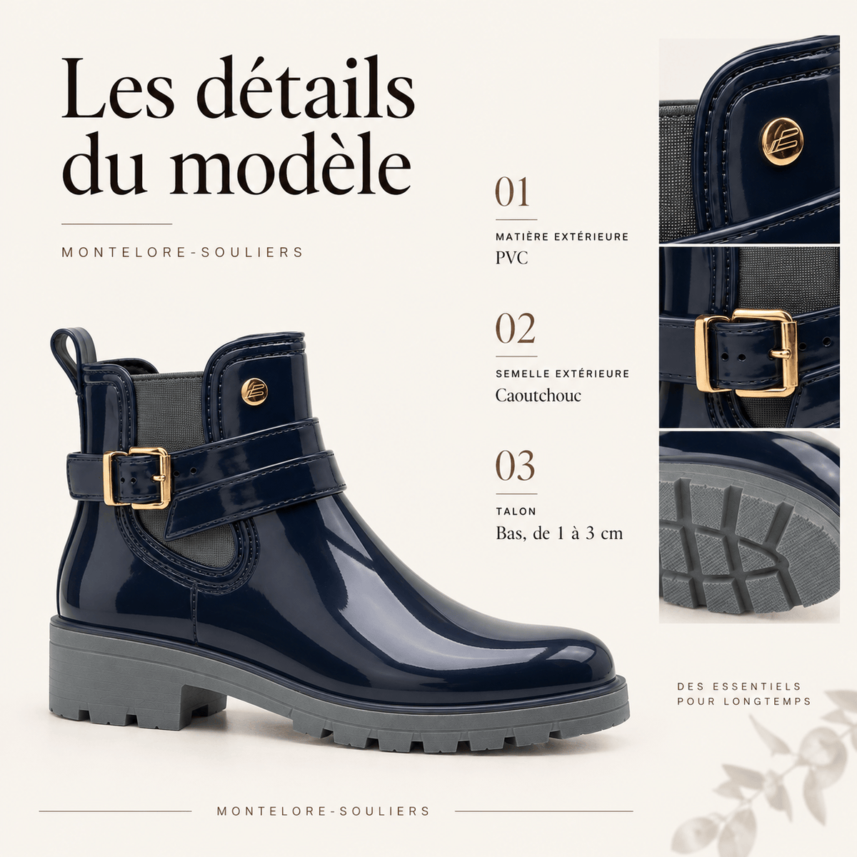 montelore-souliers Bottines Rouges Imperméables