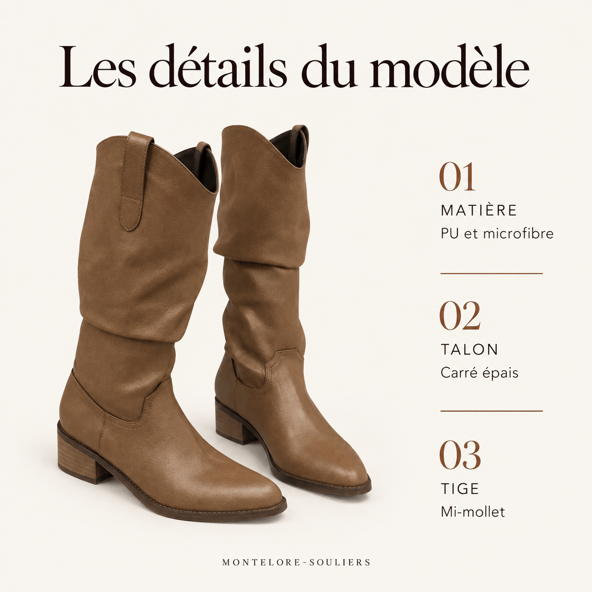 montelore-souliers Bottines Santiags À Bout Pointu