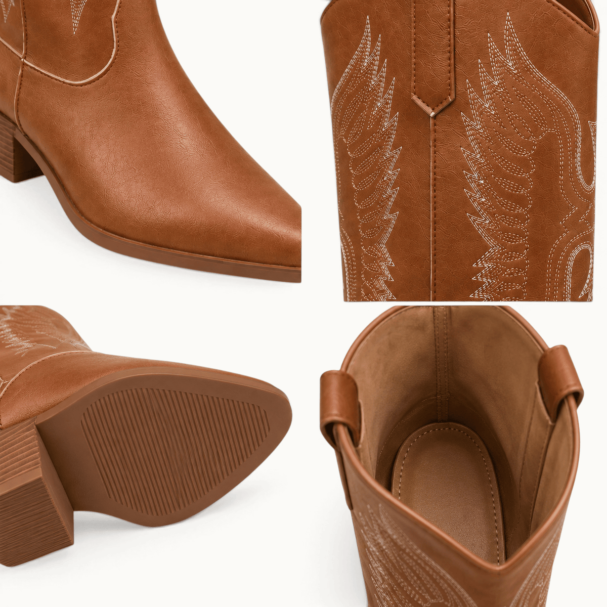 montelore-souliers Bottines Santiags En Simili-Cuir Marron
