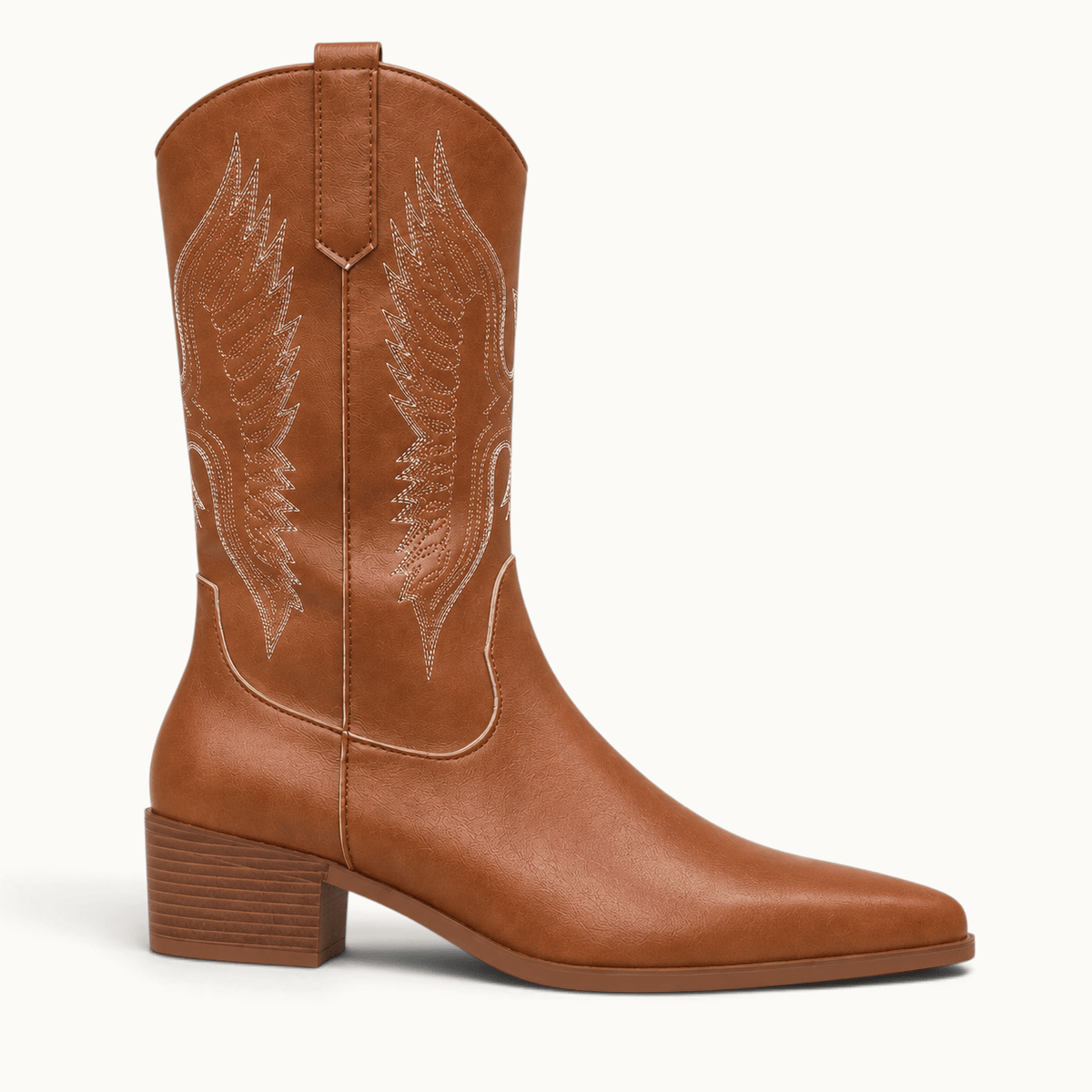montelore-souliers Bottines Santiags En Simili-Cuir Marron