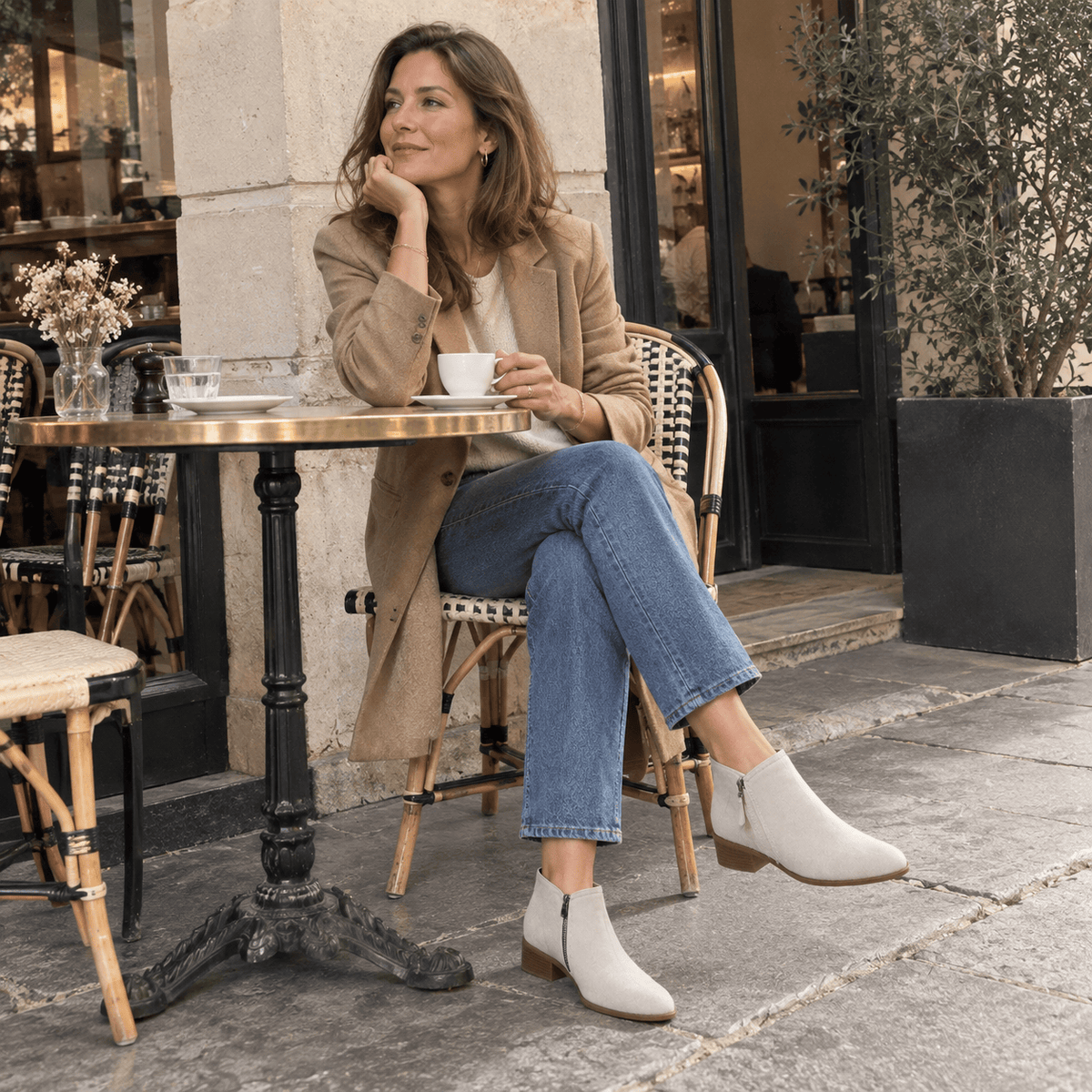 montelore-souliers Bottines Suédine À Talon Carré