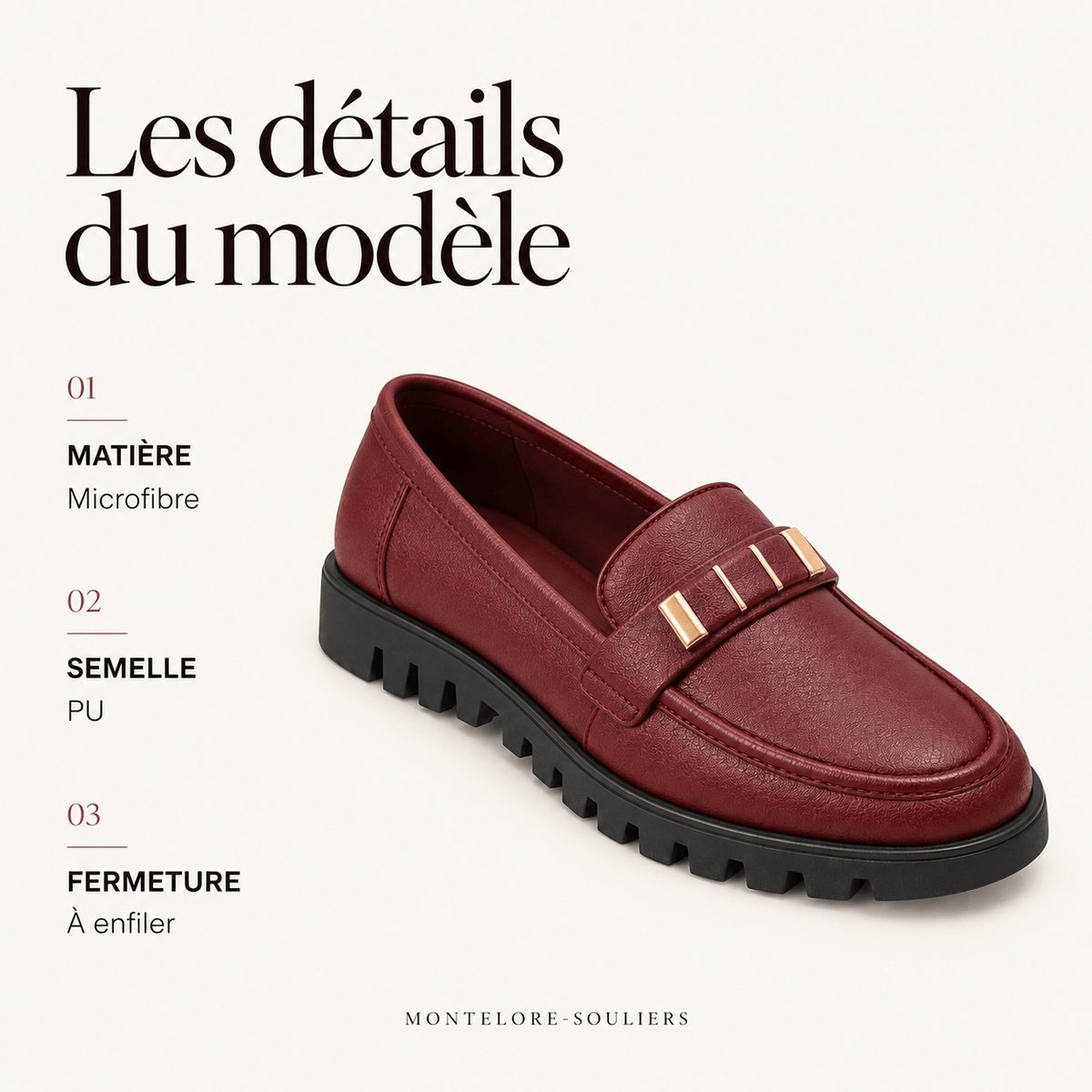 montelore-souliers Chaussures Mocassins Bordeaux
