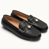 montelore-souliers Femme Mocassins En Cuir Noir