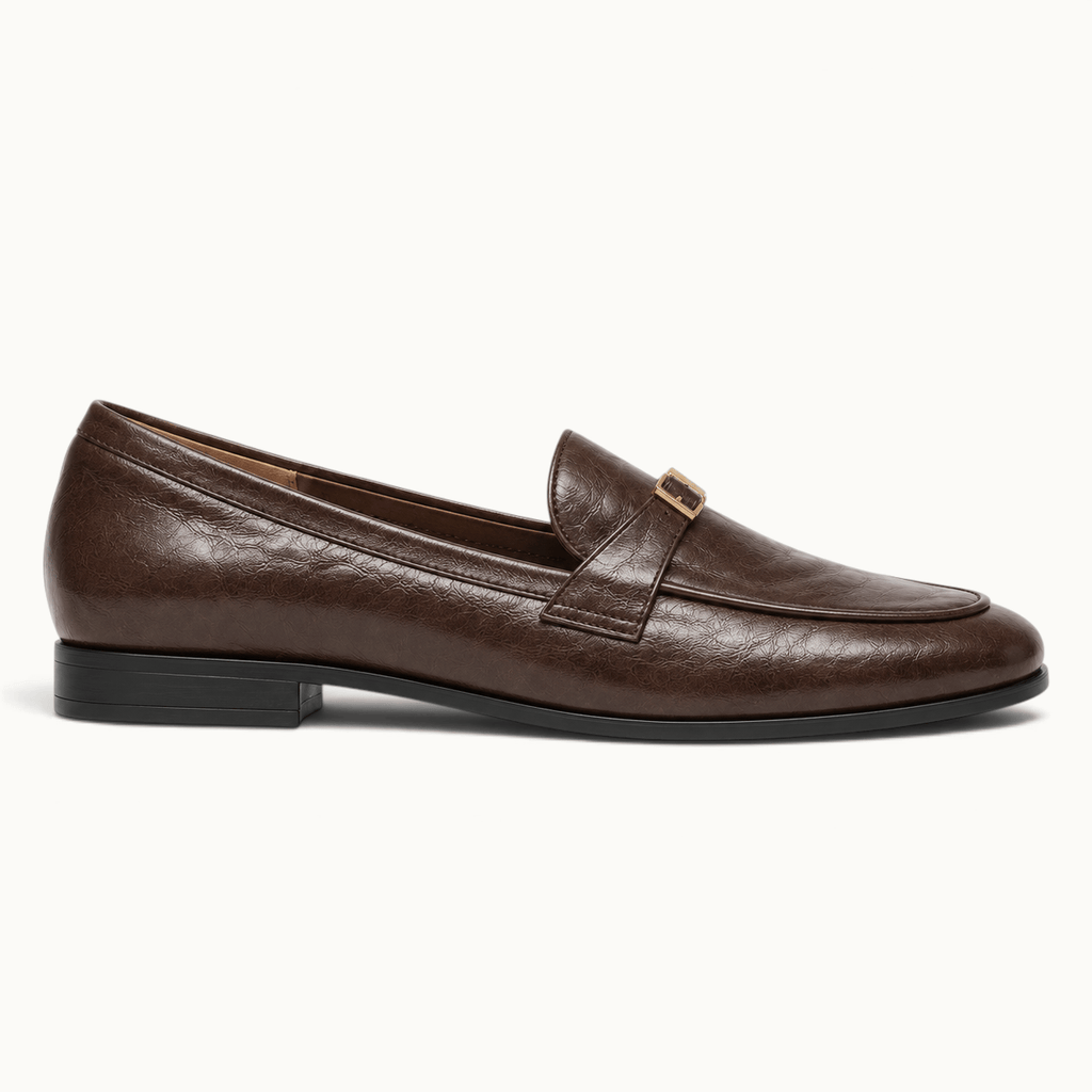 montelore-souliers Mocassin Femme Cuir Marron À Boucle