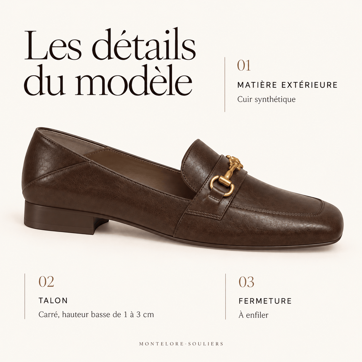 montelore-souliers Mocassins À Boucle Métallique Bout Carré
