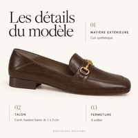 montelore-souliers Mocassins À Boucle Métallique Bout Carré