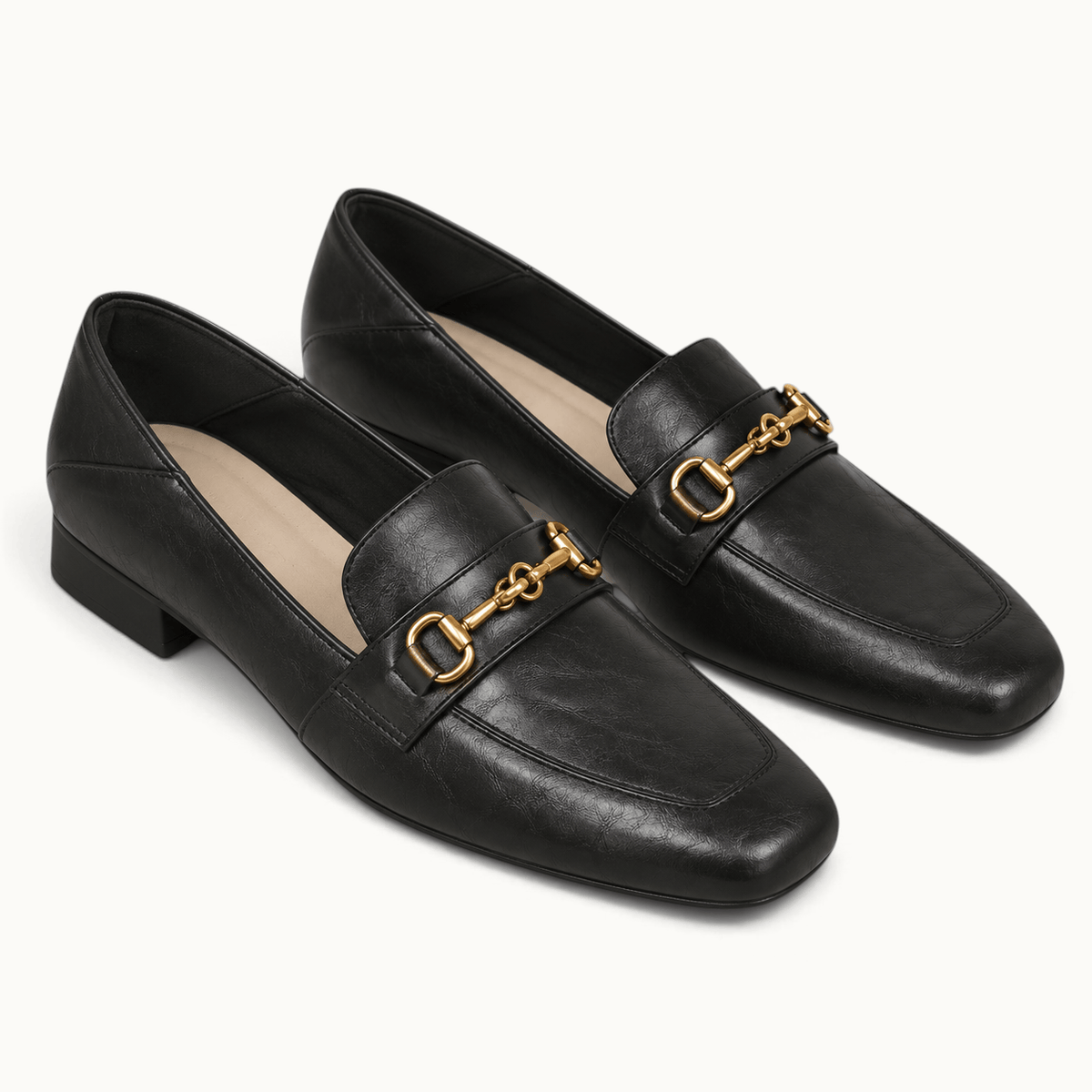montelore-souliers Mocassins À Boucle Métallique Bout Carré