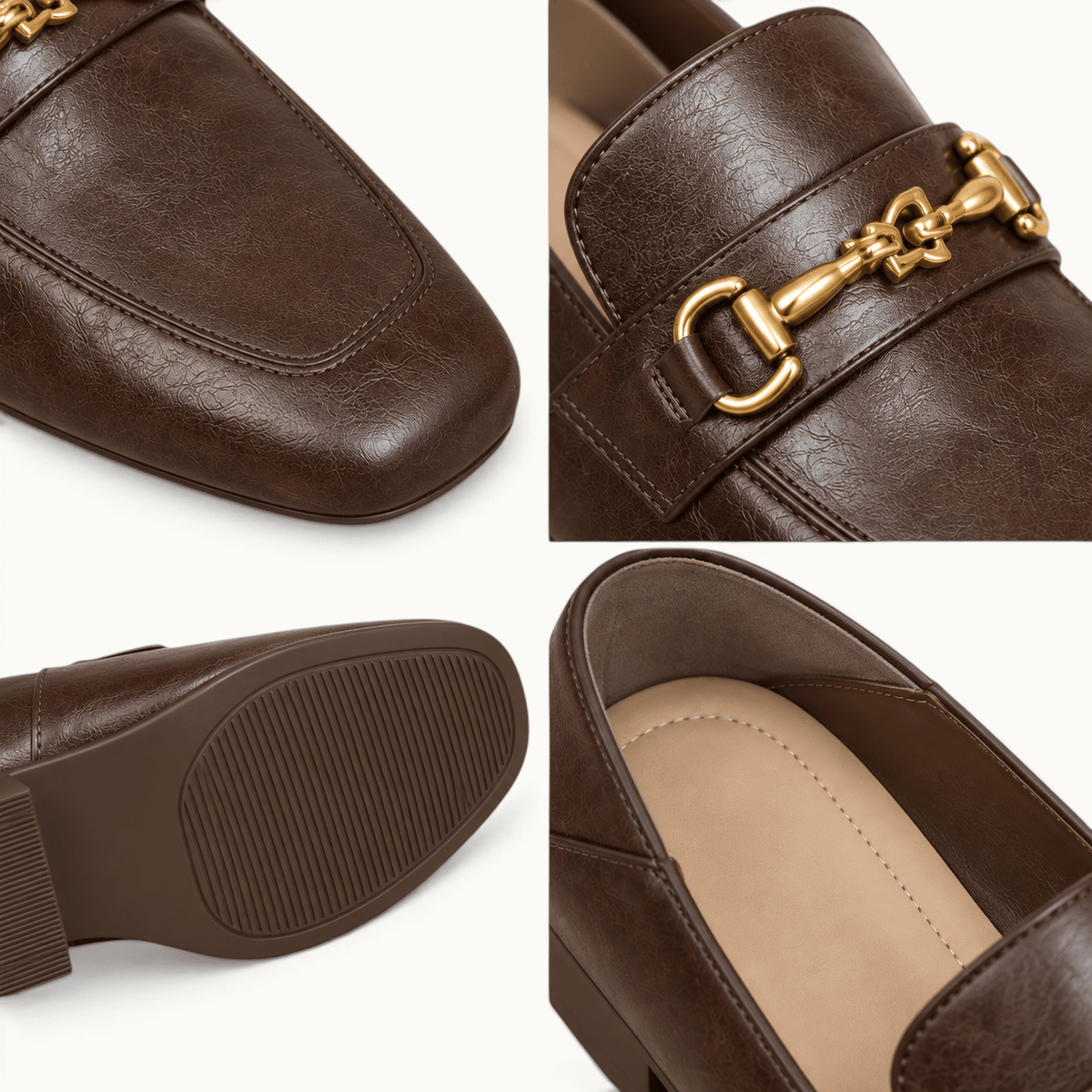 montelore-souliers Mocassins À Boucle Métallique Bout Carré