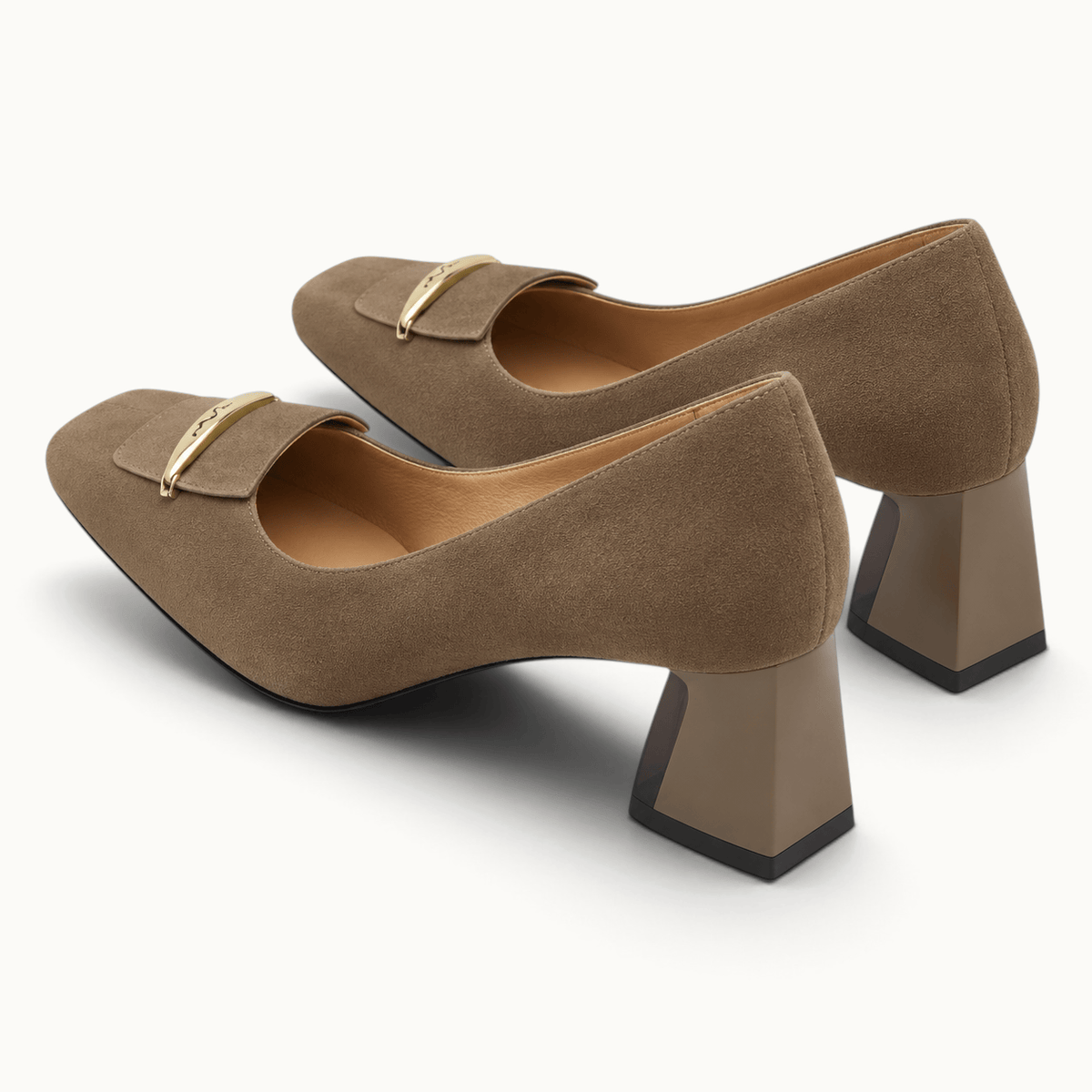 montelore-souliers Mocassins À Bout Carré À Talon Épais