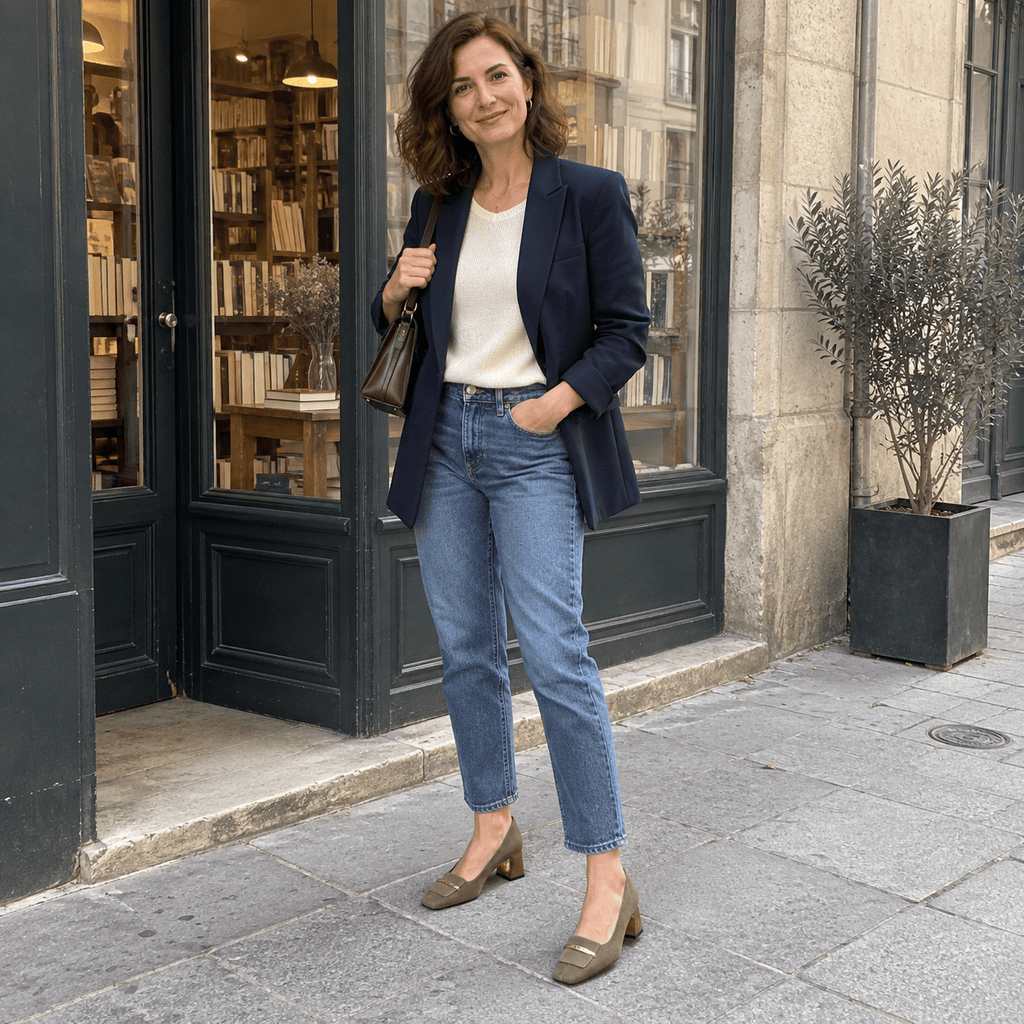 montelore-souliers Mocassins À Bout Carré À Talon Épais