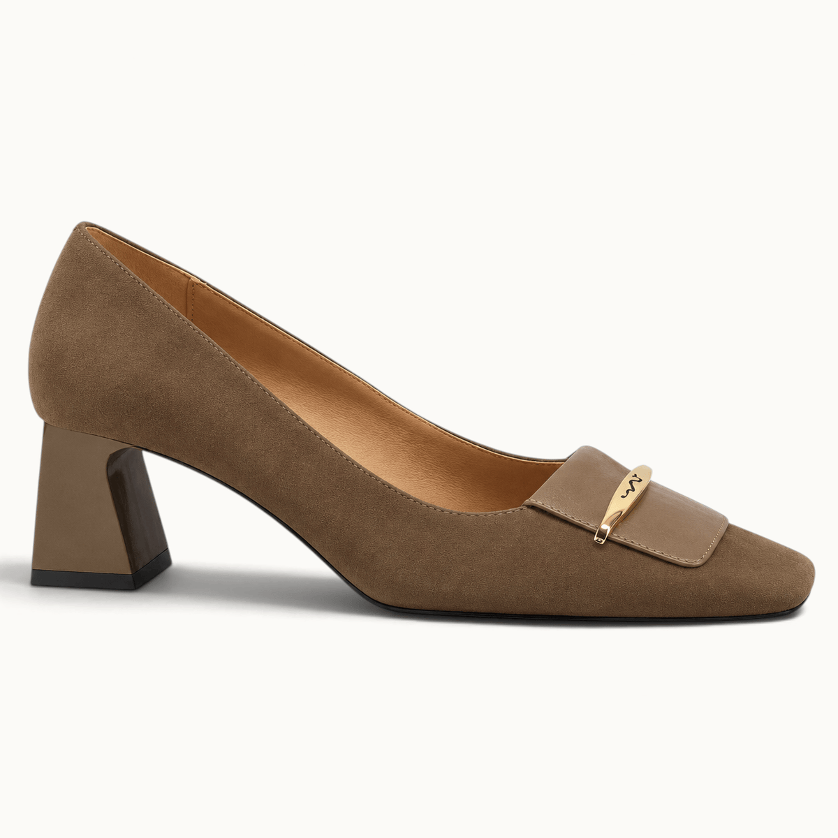 montelore-souliers Mocassins À Bout Carré À Talon Épais