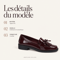 montelore-souliers Mocassins À Gland Vernis Bordeaux