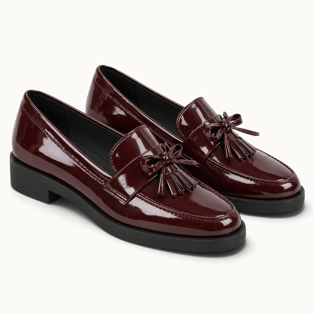 montelore-souliers Mocassins À Gland Vernis Bordeaux