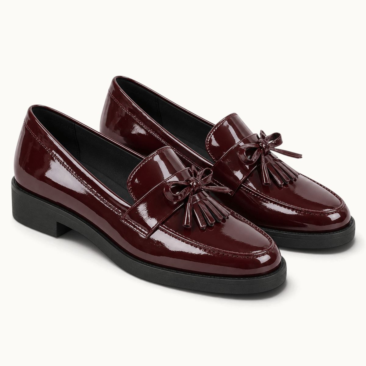 montelore-souliers Mocassins À Gland Vernis Bordeaux
