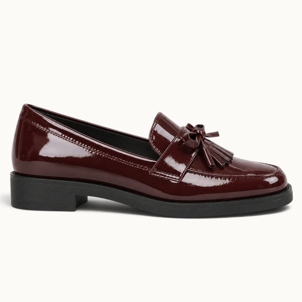 montelore-souliers Mocassins À Gland Vernis Bordeaux