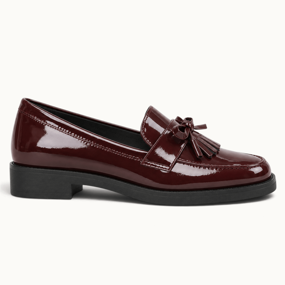 montelore-souliers Mocassins À Gland Vernis Bordeaux