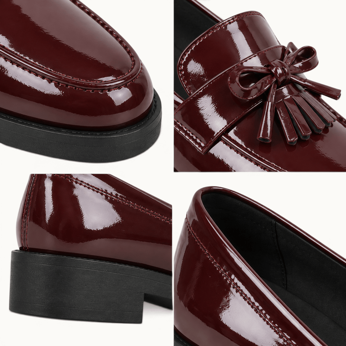 montelore-souliers Mocassins À Gland Vernis Bordeaux