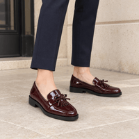 montelore-souliers Mocassins À Gland Vernis Bordeaux