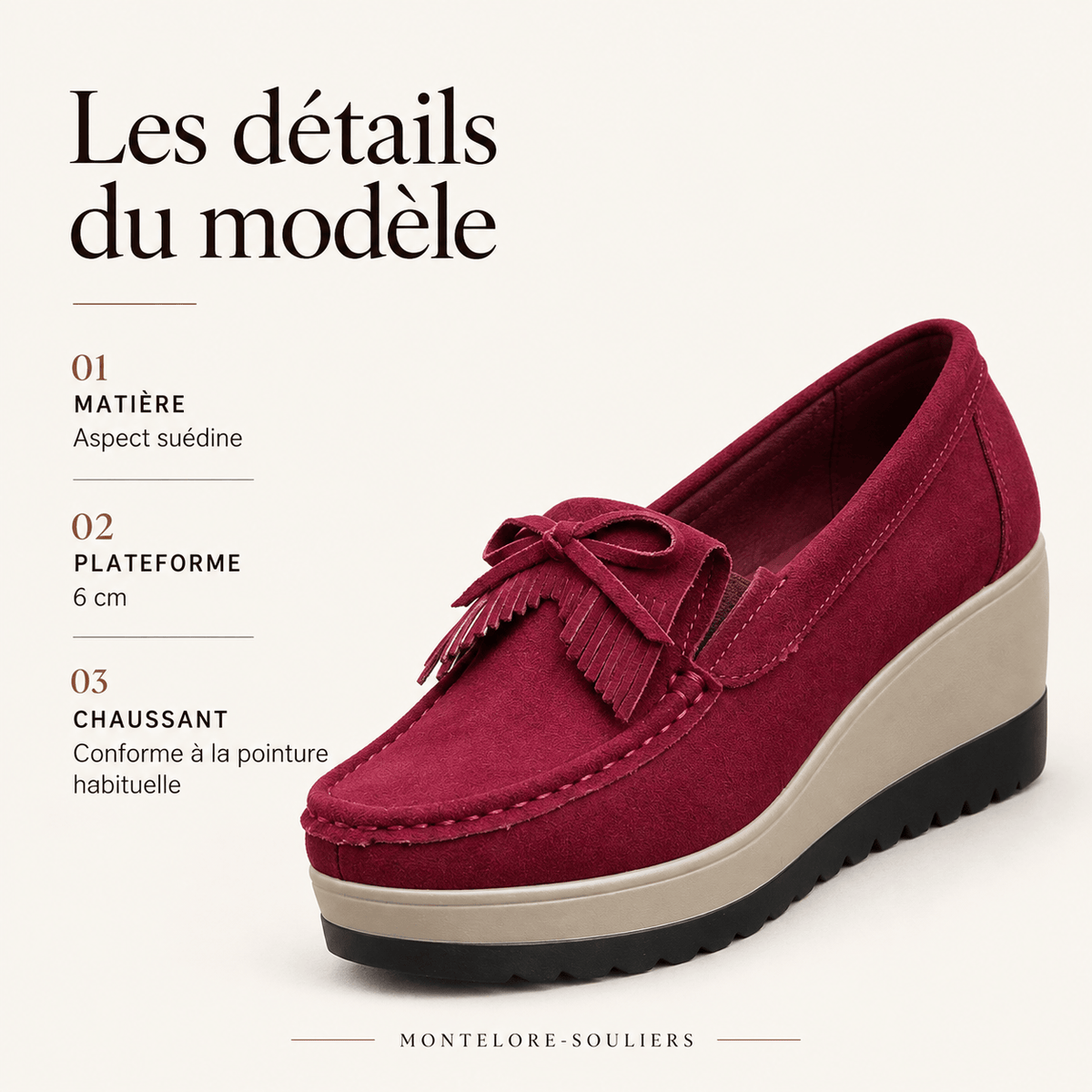 montelore-souliers Mocassins À Plateforme En Suédine