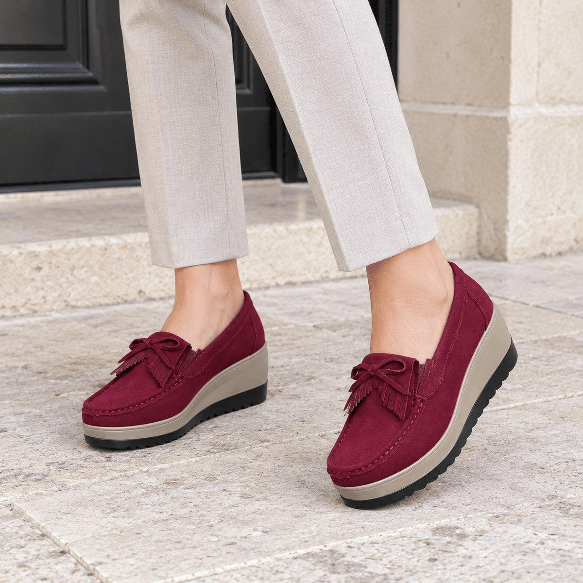 montelore-souliers Mocassins À Plateforme En Suédine