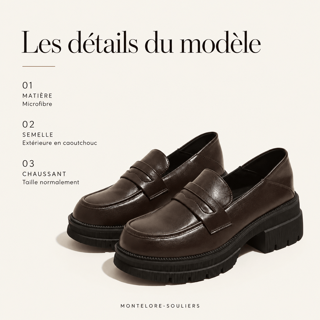 montelore-souliers Mocassins À Semelle Épaisse À Talon