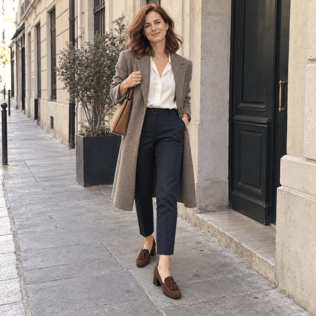 montelore-souliers Mocassins À Talons En Daim Carré