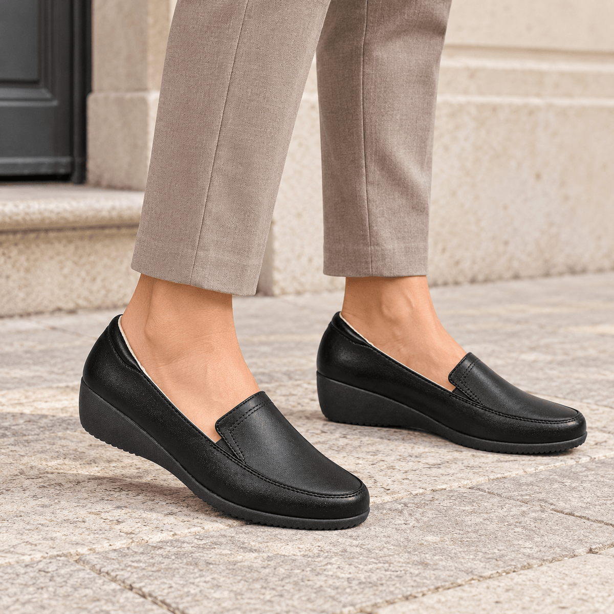 montelore-souliers Mocassins Automne Compensés Noir