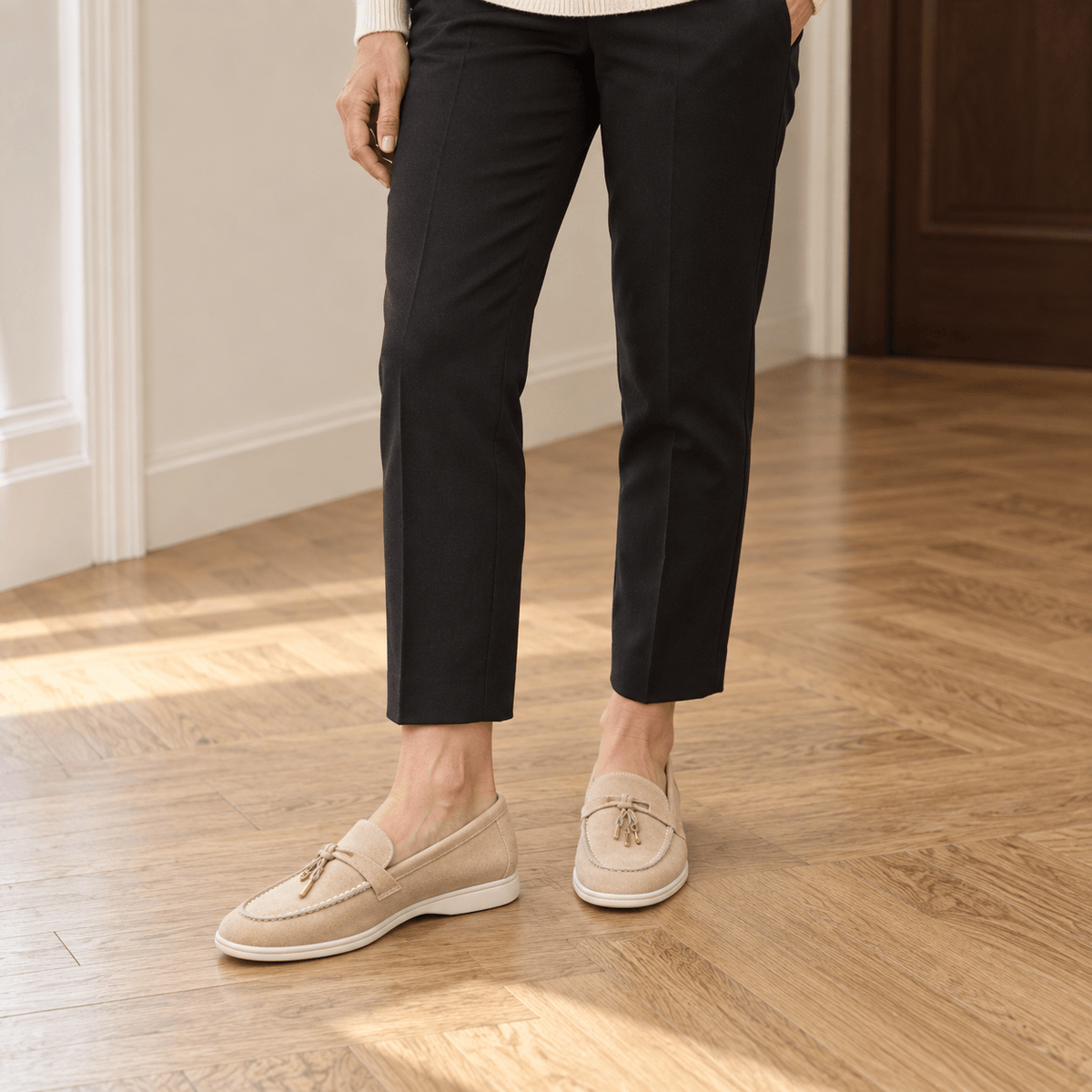 montelore-souliers Mocassins Beige Homme En Suédine