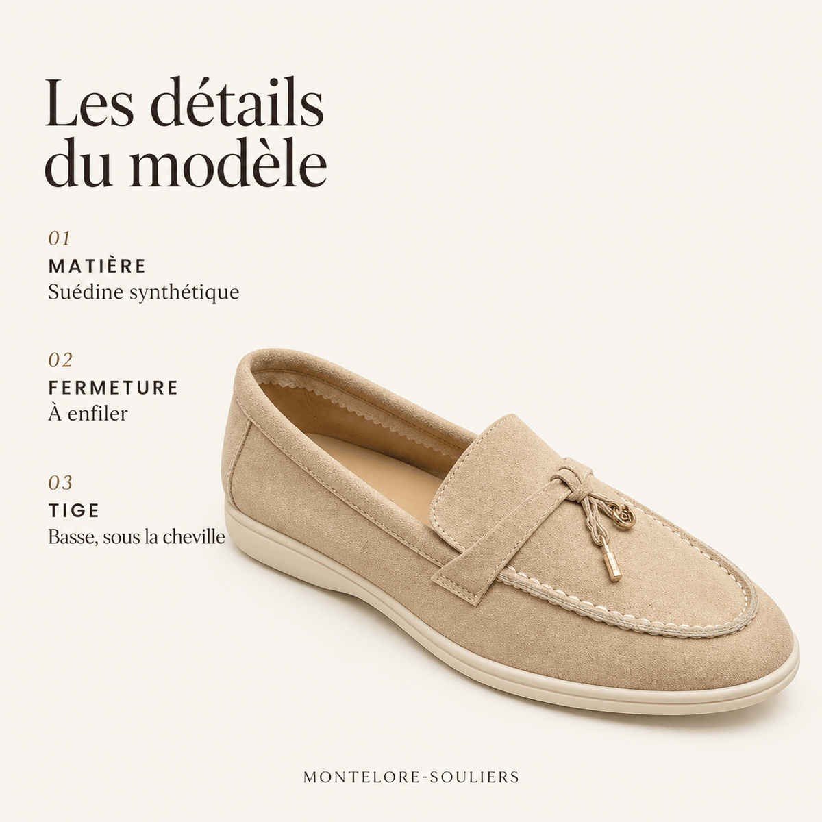 montelore-souliers Mocassins Beige Homme En Suédine