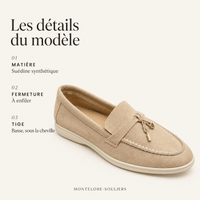 montelore-souliers Mocassins Beige Homme En Suédine